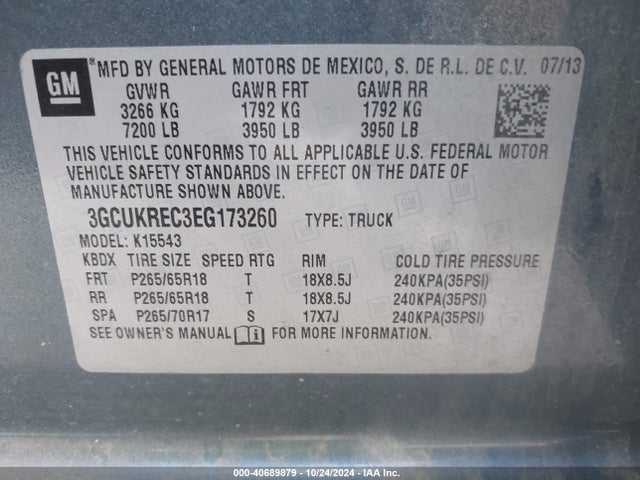 Chevrolet Silverado 1500 2lt 2014 3GCUKREC3EG173260 Image 9