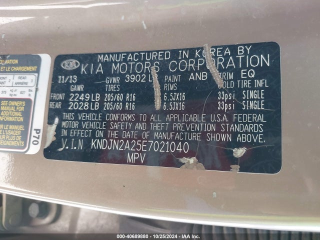 KIA Soul 2014 KNDJN2A25E7021040 Image 9