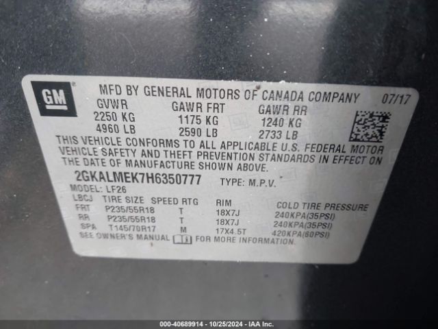 2GKALMEK7H6350777 GMC Terrain Sle-1