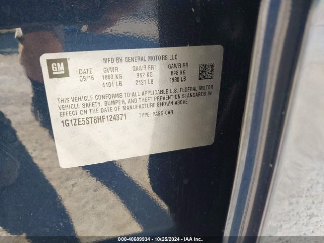 1G1ZE5ST8HF124371 Chevrolet MALIBU 1LT