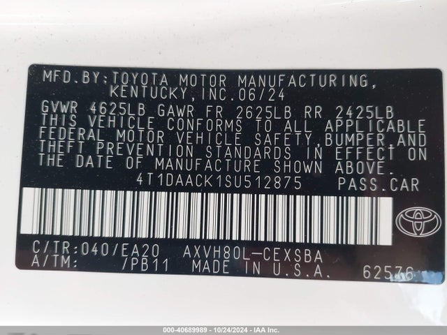 Toyota CAMRY SE 2025 4T1DAACK1SU512875 Image 9