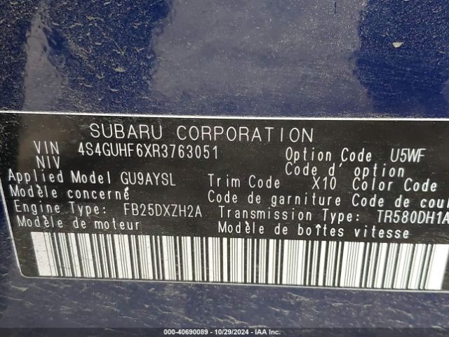 4S4GUHF6XR3763051 Subaru Crosstrek Sport