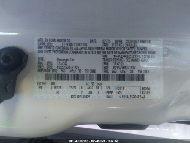 1FADP5CU7FL121839 Ford C-max Energi Sel