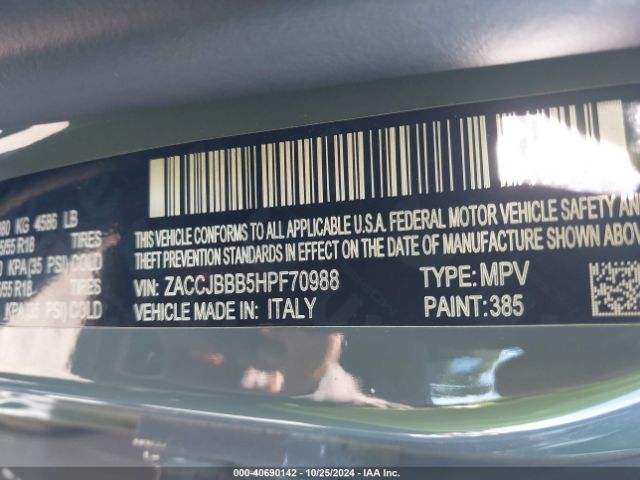 ZACCJBBB5HPF70988 Jeep Renegade Latitude 4x4