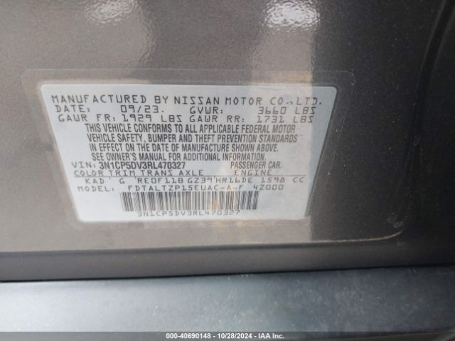 3N1CP5DV3RL470327 Nissan Kicks Sr Xtronic Cvt