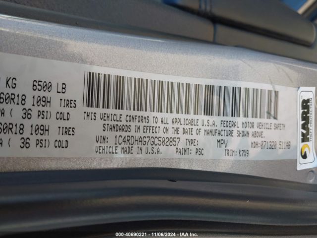 1C4RDHAG7GC502857 Dodge Durango Sxt