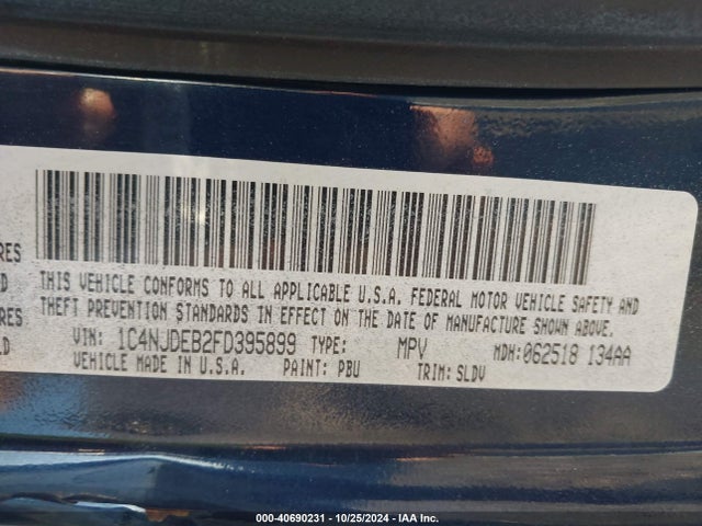 Jeep Compass Latitude 2015 1C4NJDEB2FD395899 Image 9