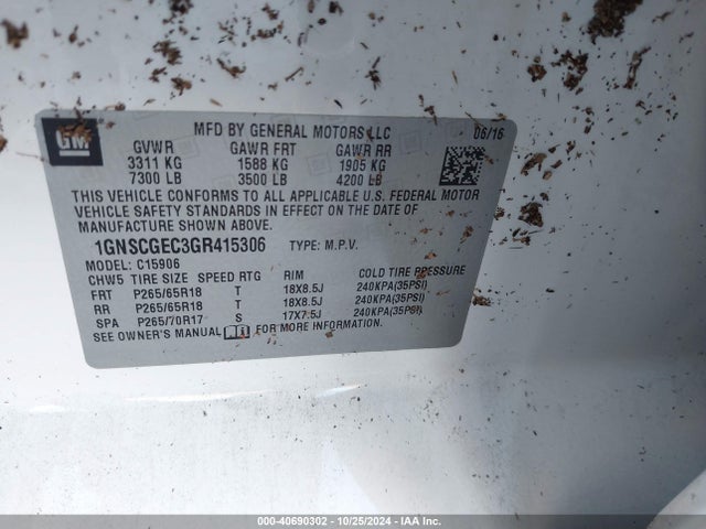 Chevrolet Suburban Ls 2016 1GNSCGEC3GR415306 Image 9
