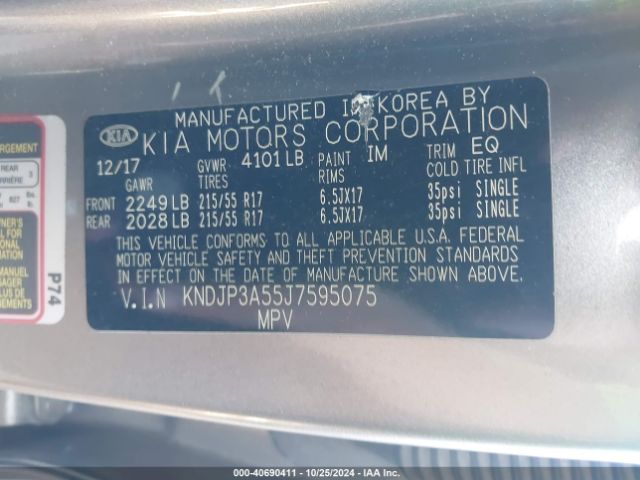 KNDJP3A55J7595075 KIA SOUL +