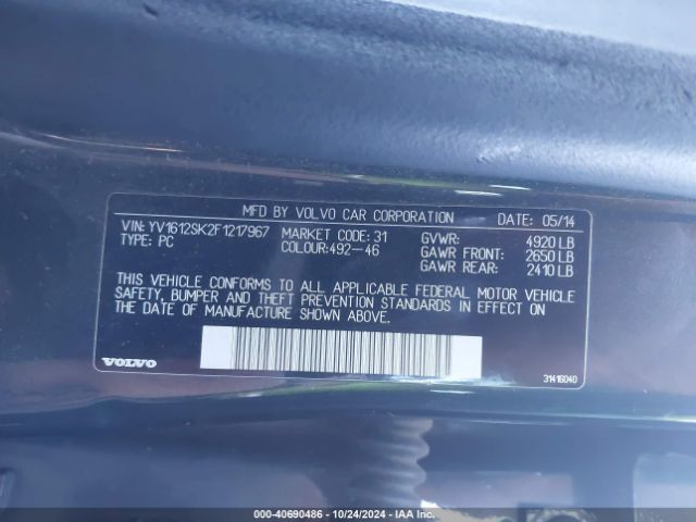 YV1612SK2F1217967 Volvo V60 T5 Premier