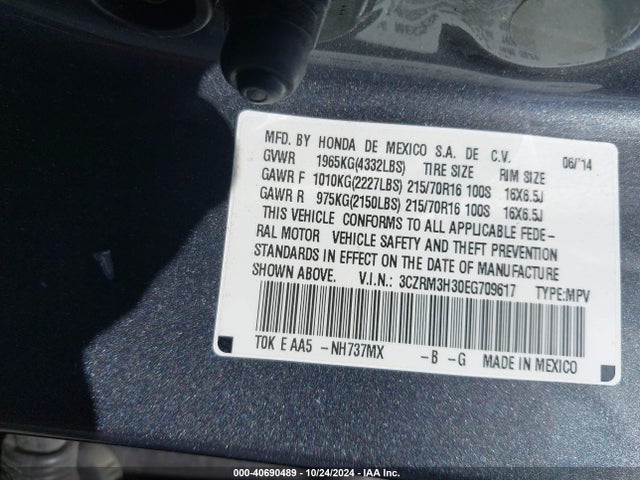 Honda CR-V LX 2014 3CZRM3H30EG709617 Image 9