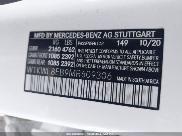 W1KWF8EB9MR609306 Mercedes-Benz C 300 4matic