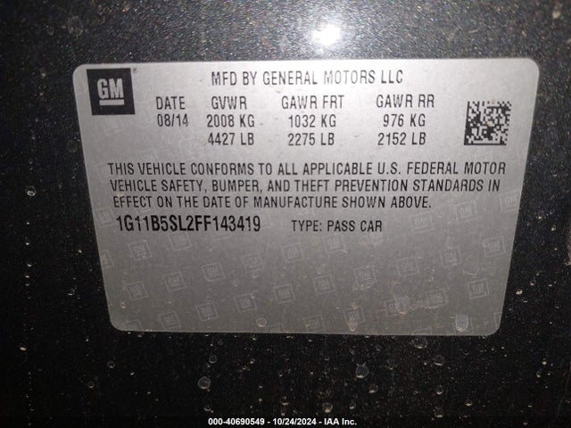 Chevrolet MALIBU LS 2015 1G11B5SL2FF143419 Image 9