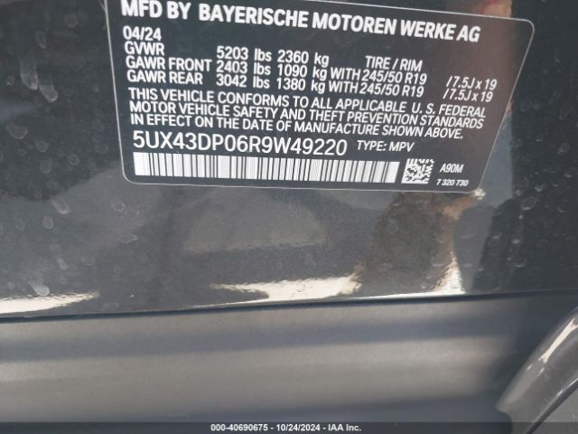 5UX43DP06R9W49220 BMW X3 Sdrive30i