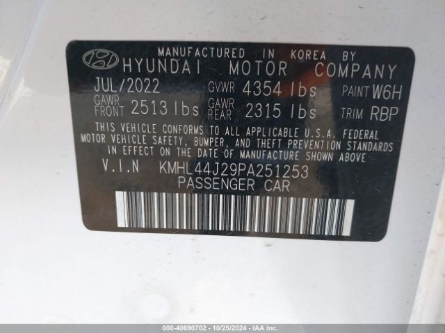 KMHL44J29PA251253 Hyundai Sonata Sel Plus