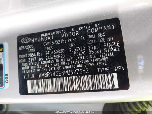 KM8R74GE6PU627652 Hyundai Palisade Calligraphy
