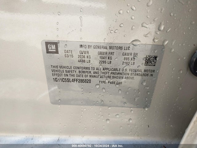 Chevrolet MALIBU 1LT 2015 1G11C5SL4FF285820 Image 9
