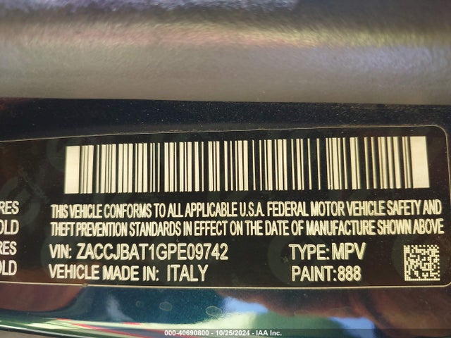 ZACCJBAT1GPE09742 Jeep Renegade Sport
