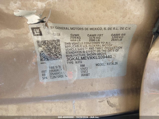 GMC Terrain Sle 2019 3GKALMEVXKL109440 Image 9
