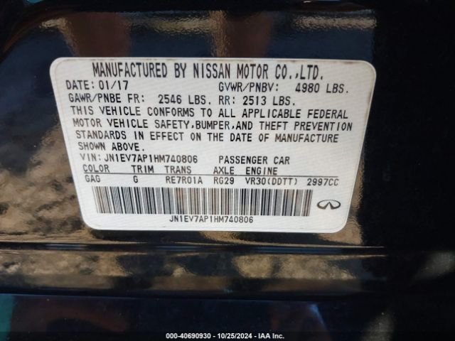 JN1EV7AP1HM740806 Infiniti Q50 3.0t Signature Edition