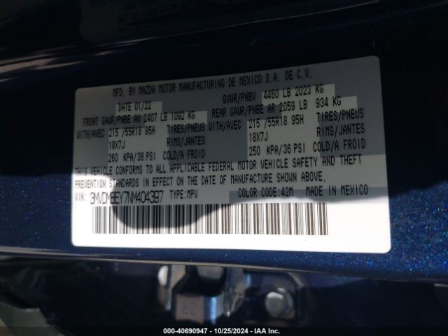 3MVDMBEY7NM404397 Mazda Cx-30 2.5 Turbo Premium Plus