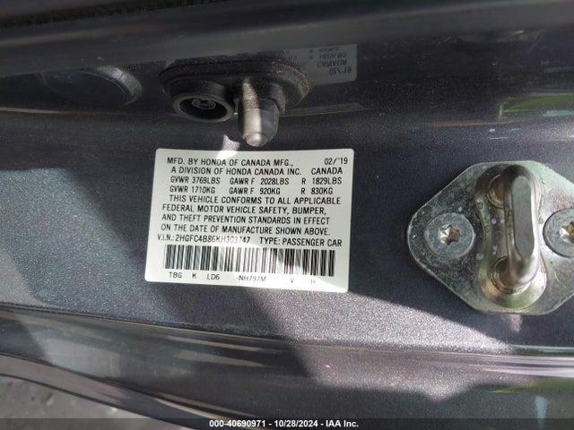 Honda Civic Sport 2019 2HGFC4B86KH303747 Image 9