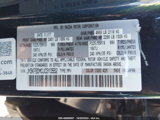 Mazda Cx-5 Grand Touring 2018 JM3KFBDM0J0310562 Image 9