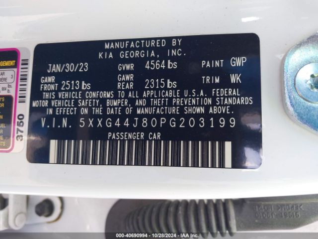 5XXG44J80PG203199 KIA K5 Gt