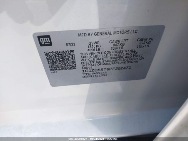1G1ZB5ST6PF252471 Chevrolet Malibu Fwd Ls
