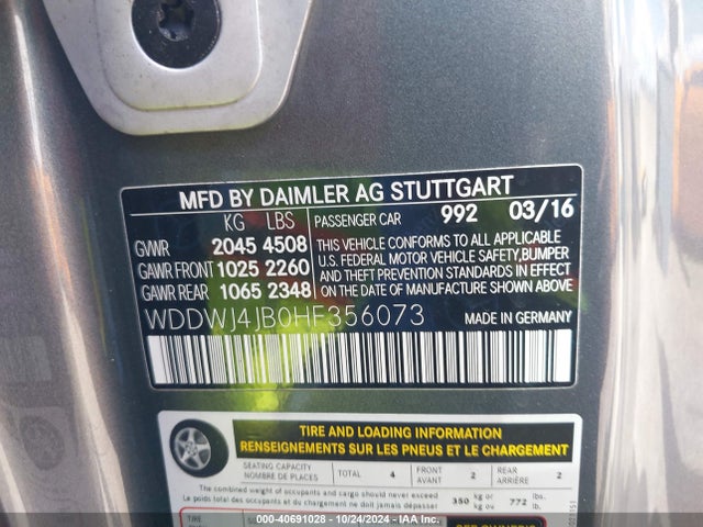 WDDWJ4JB0HF356073 Mercedes-Benz C 300