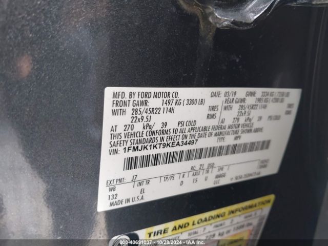 1FMJK1KT9KEA34497 Ford Expedition Max Limited