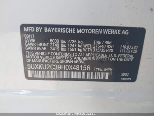 5UXKU2C39H0X48156 BMW X6 Xdrive35i