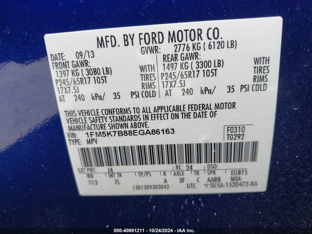 Ford Explorer 2014 1FM5K7B88EGA86163 Image 9