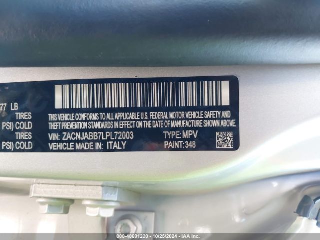 ZACNJABB7LPL72003 Jeep Renegade Latitude Fwd