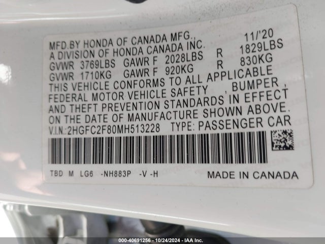 Honda Civic Sport 2021 2HGFC2F80MH513228 Image 9