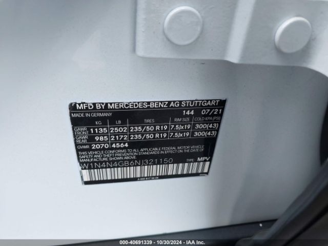 W1N4N4GB6NJ321150 Mercedes-Benz GLA 250