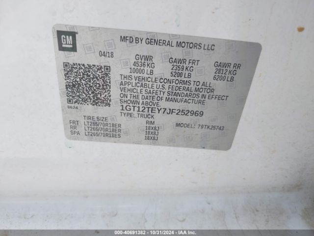 1GT12TEY7JF252969 GMC Sierra 2500hd Slt