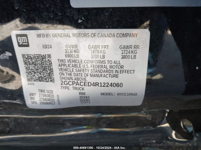 2GCPACED4R1224060 Chevrolet Silverado 1500 2wd  Short Bed Lt