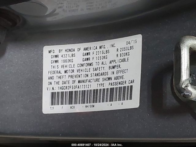1HGCR2F50FA173121 Honda Accord Sport