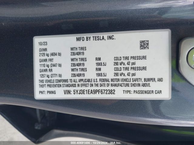 5YJ3E1EA9PF672382 Tesla Model 3 Rear-wheel Drive