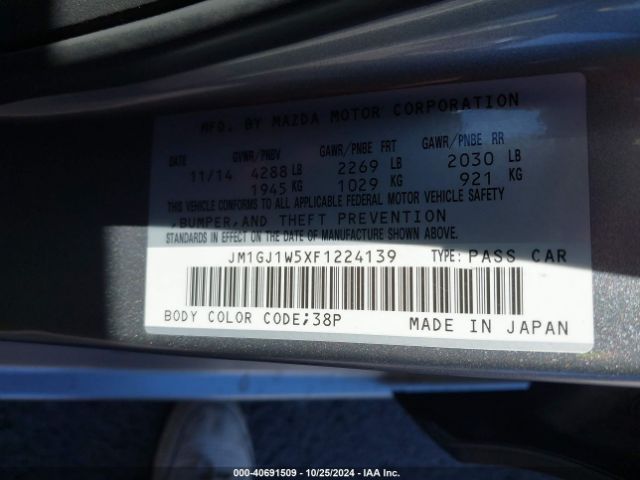 JM1GJ1W5XF1224139 Mazda Mazda6 I Grand Touring
