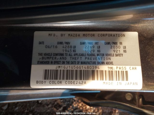 JM1GJ1U56G1480394 Mazda Mazda6 I Sport