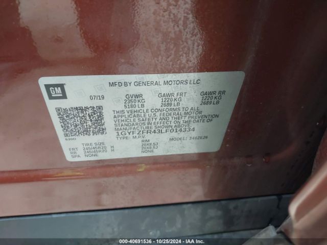 1GYFZFR43LF014334 Cadillac Xt4 Awd Sport