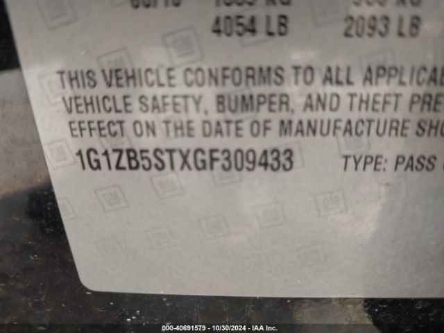 1G1ZB5STXGF309433 Chevrolet MALIBU LS