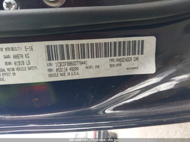 1C3CDFBB6GD770441 Dodge DART SXT