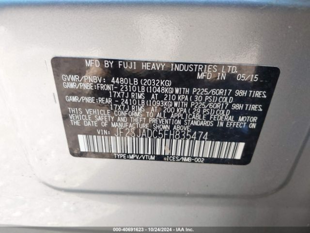 JF2SJADC5FH835474 Subaru Forester 2.5i Premium