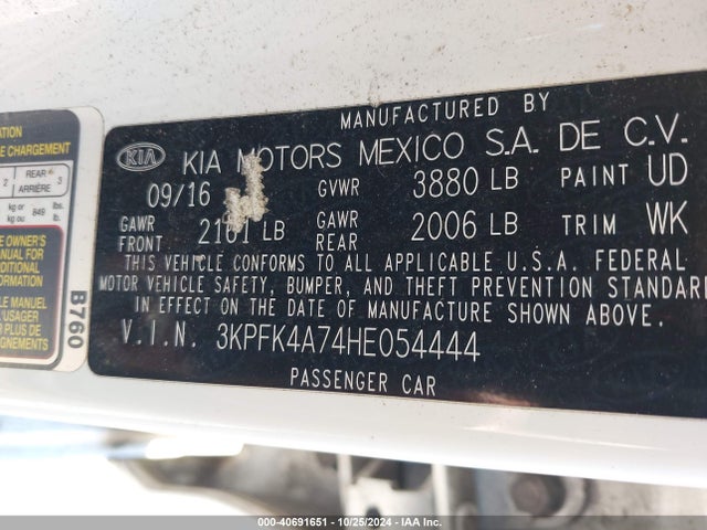 KIA FORTE LX 2017 3KPFK4A74HE054444 Image 9