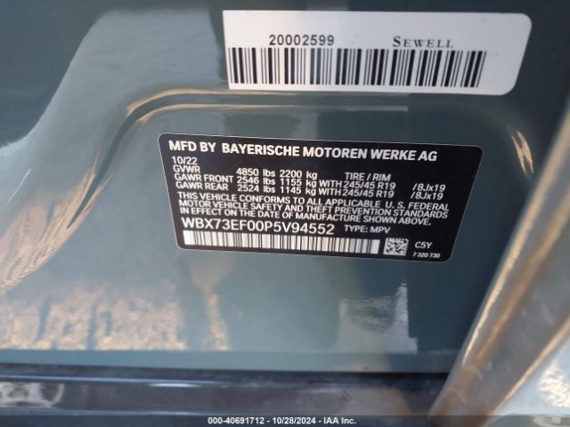 WBX73EF00P5V94552 BMW X1 Xdrive28i