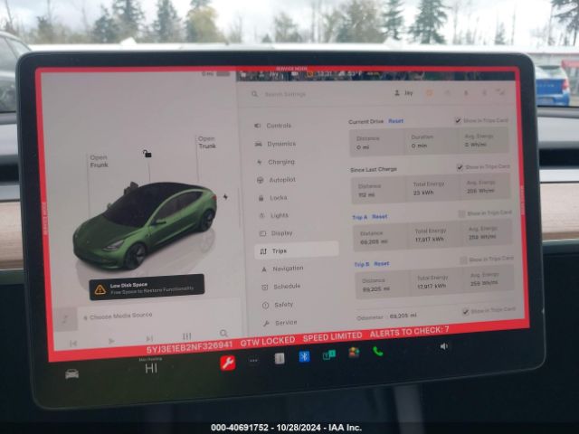 5YJ3E1EB2NF326941 Tesla Model 3 Long Range Dual Motor All-wheel Drive
