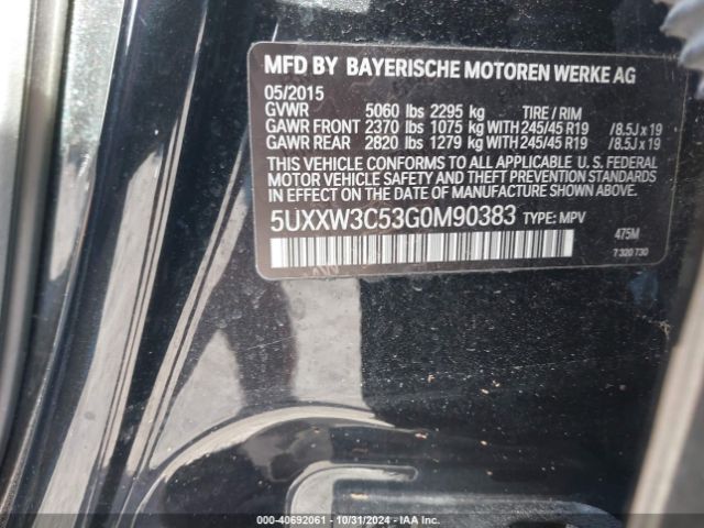 5UXXW3C53G0M90383 BMW X4 Xdrive28i